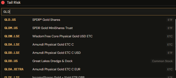 The PortfolioLab strategy editor with a small ticker universe added.